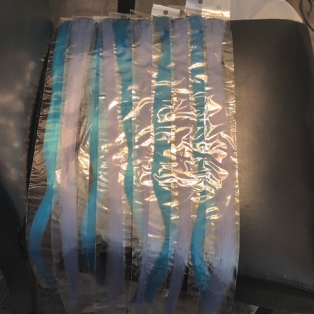 Blue and Gray Hair Extensions